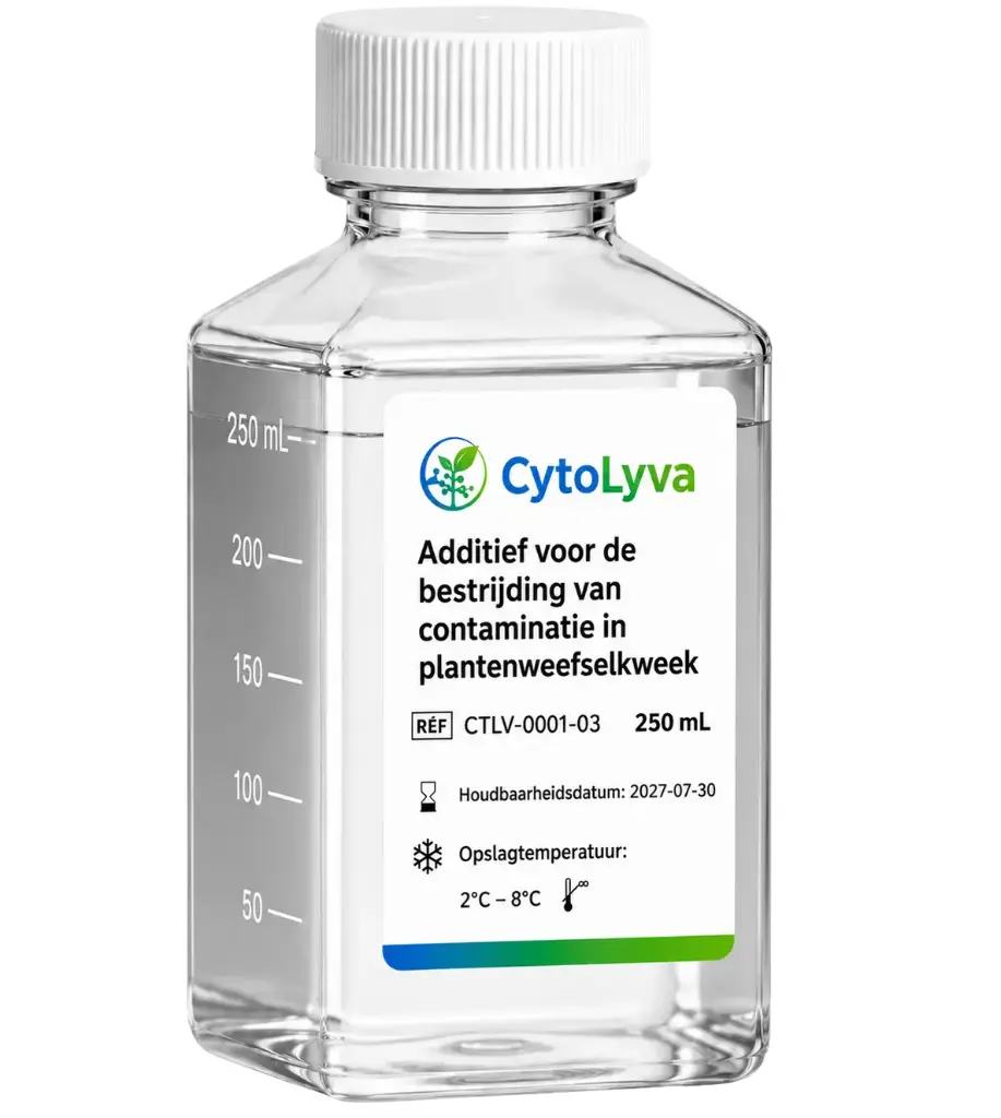 Additief voor de bestrijding van contaminatie in plantenweefselkweek