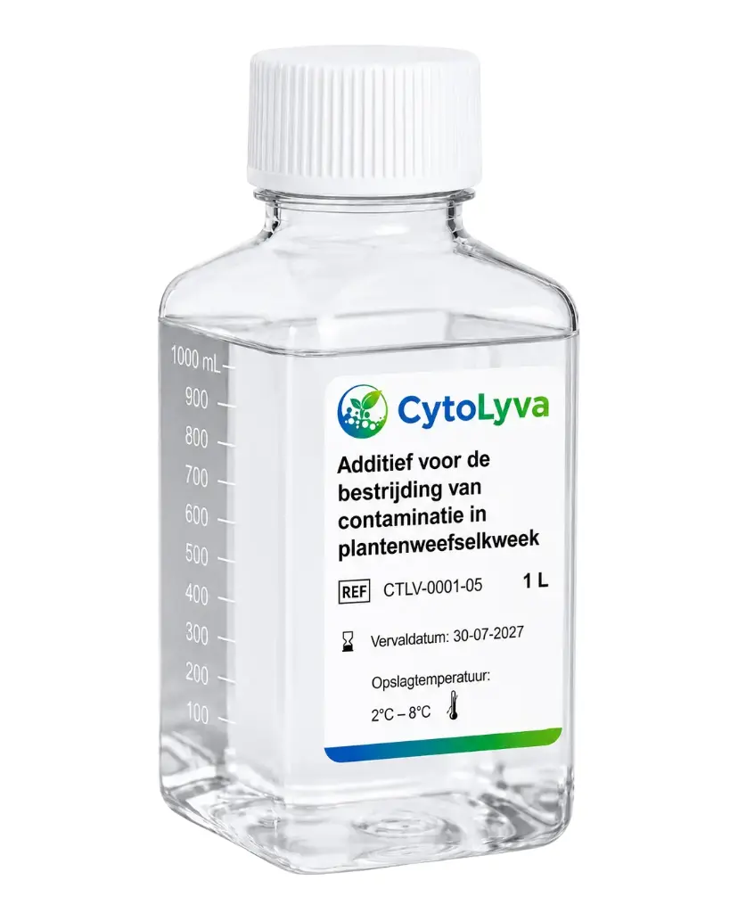 Additief voor de bestrijding van contaminatie in plantenweefselkweek