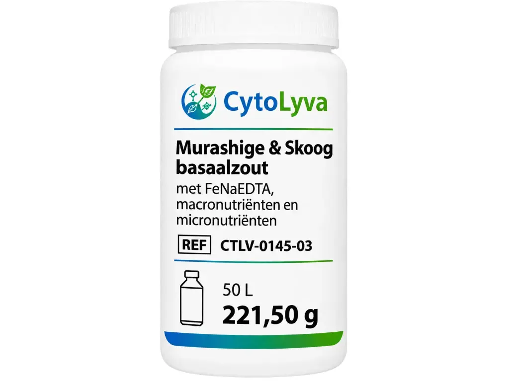 Murashige & Skoog basaalzout met FeNaEDTA, macronutriënten en micronutriënten